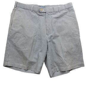 Peter Millar  36 Blue / White‎ Check  Shorts Pockets 100% Cotton Blend